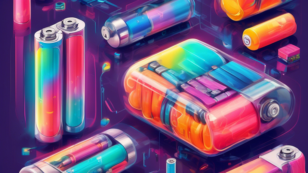 Detailed illustration showing the internal challenges and issues faced by sodium-ion batteries juxtaposed with a vibrant, functioning battery for contrast.
