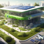 Create an image of a futuristic recycling facility dedicated to giving second life to used batteries. The facility should be a blend of advanced technology